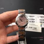 TW Swiss Made Copy Ballon Bleu Cartier 28 Women Watch Pink Mop-Diamond numerals